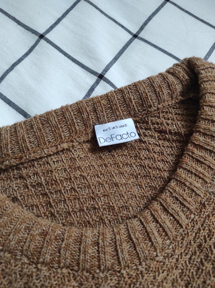 Erkek Kahverengi Örgü Kazak - Görsel 4