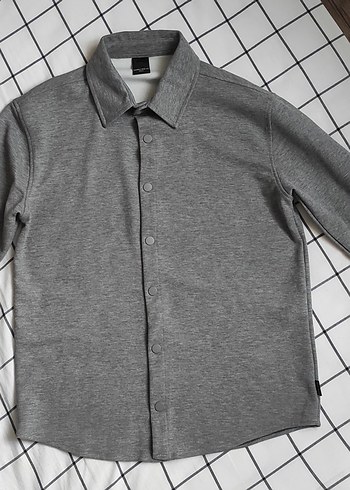 Gri Uzun Kollu Regular Fit Gömlek - Görsel 3