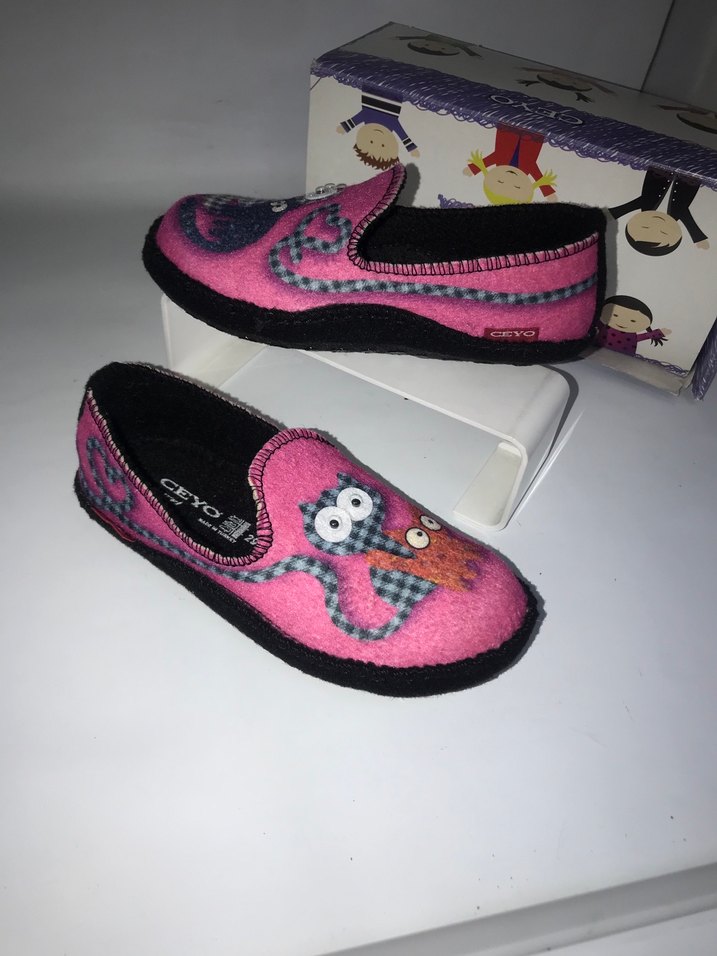 Ceyo marka kiz Çocuk Pembe Nakışlı SıCak panduf - Görsel 2