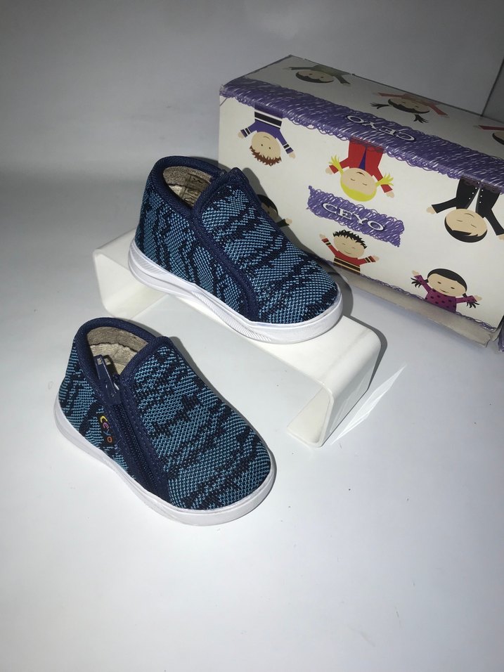 Ceyo marka Mavi Erkek Bebek İlk Adım Ayakkabısı Velcro - Görsel 2