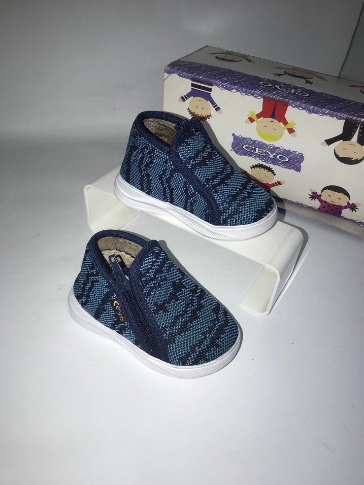 Ceyo marka Mavi Erkek Bebek İlk Adım Ayakkabısı Velcro - Görsel 3