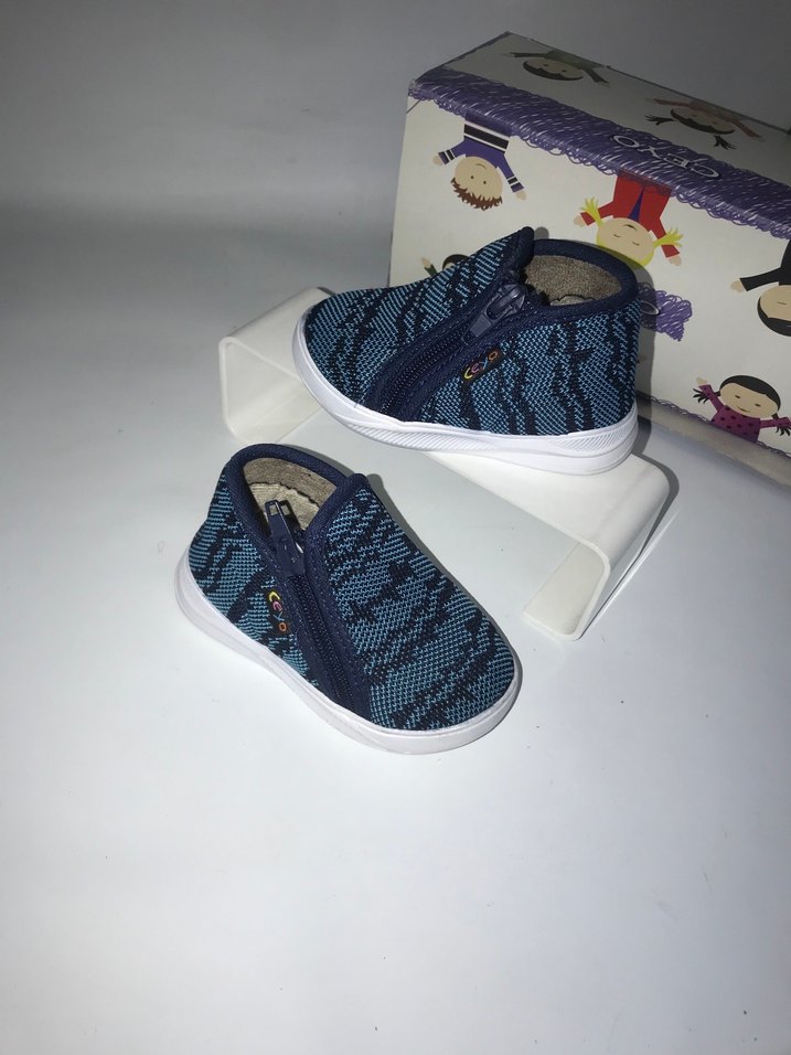 Ceyo marka Mavi Erkek Bebek İlk Adım Ayakkabısı Velcro - Görsel 4