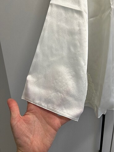 Pierre Cardin Kırık Beyaz Dantel Detay Saten Takım