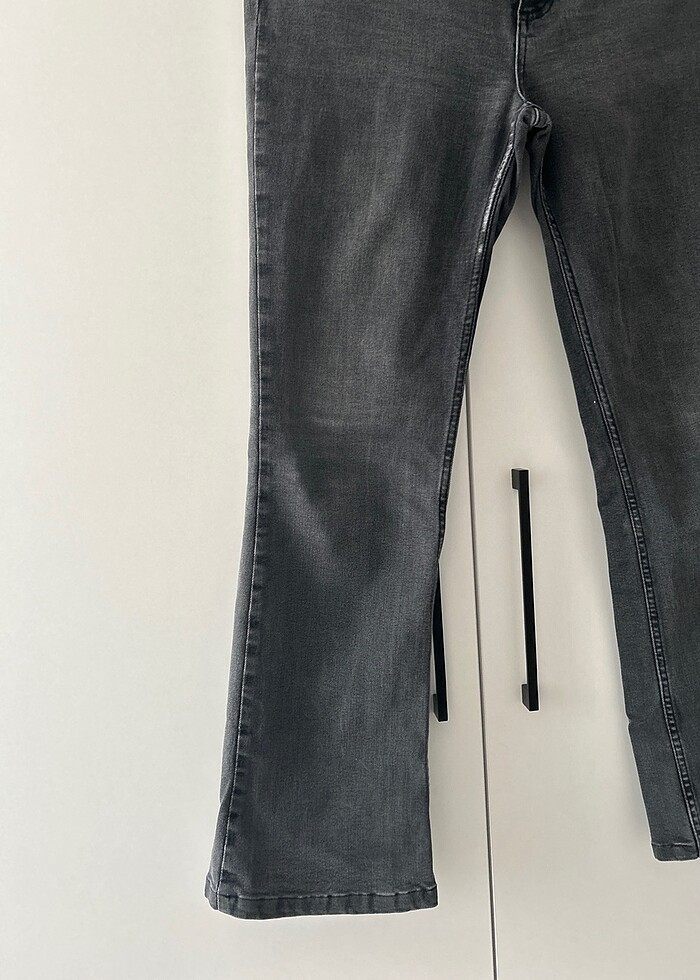 Antrasit Likralı İspanyol Paça Pantolon - Görsel 2