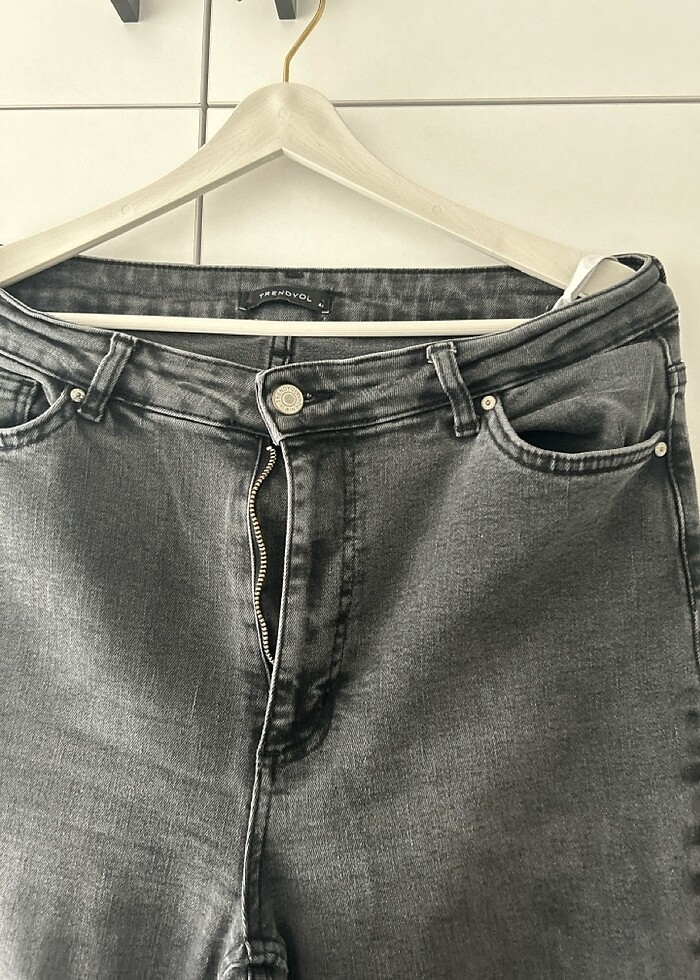 Antrasit Likralı İspanyol Paça Pantolon - Görsel 5