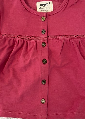 Bordo Düğmeli Bohem Kız Hırka - Görsel 2