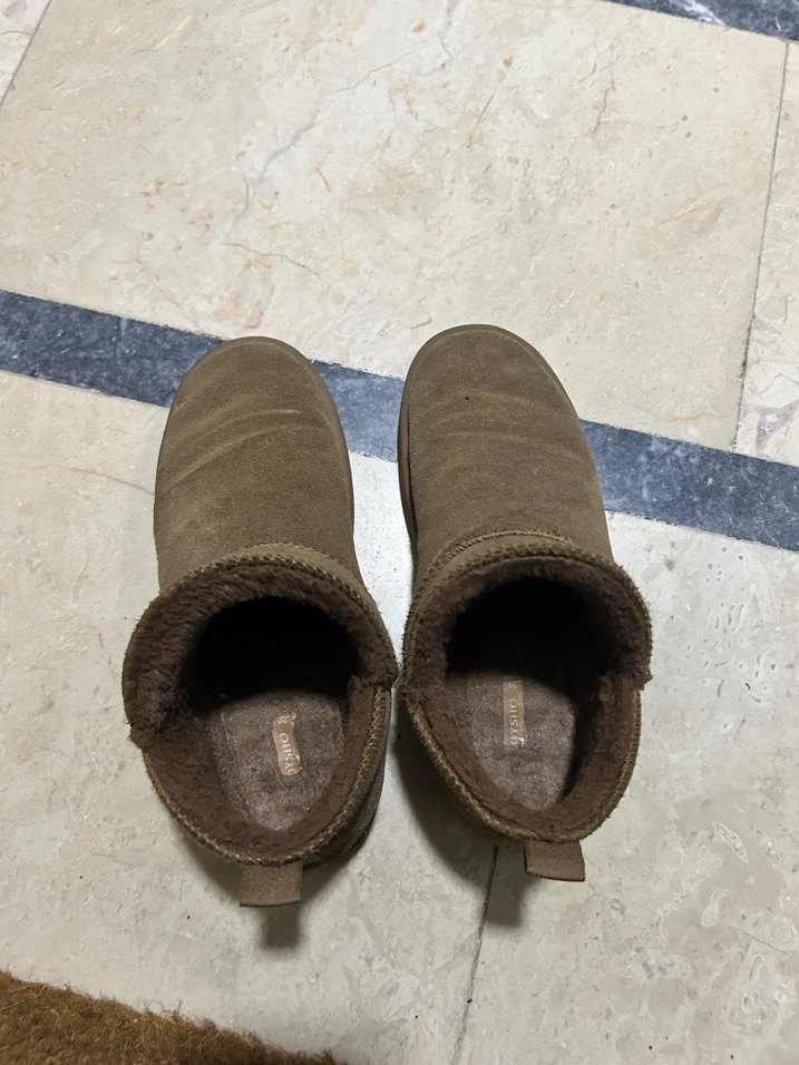 Bej Süet Kadın Botları, Kürklü, Dolgu Topuklu - Görsel 3