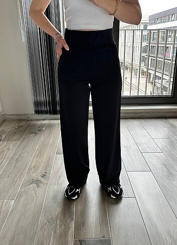 inci İNCİ WEARS Siyah Korsaj Kemerli Cepli Palozzo Pantolon