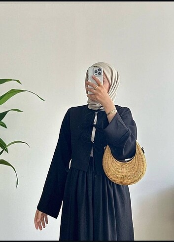 3 Bağlamalı Keten Siyah Renk İkili Takım - Görsel 2