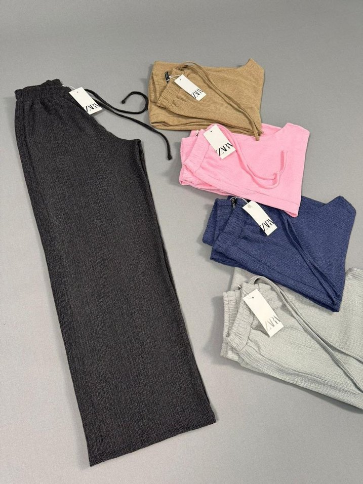 zara bürümcük rahat kalıp pantolon - Görsel 2