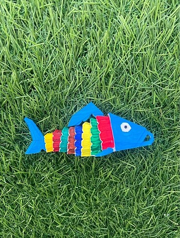 3D Boyanmış Model Balık Figürü