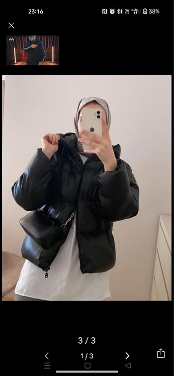 s Beden Suni deri şişme mont