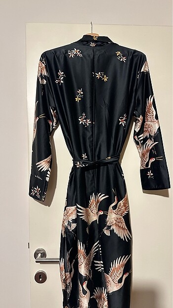 universal Beden Kuş Desenli Kimono