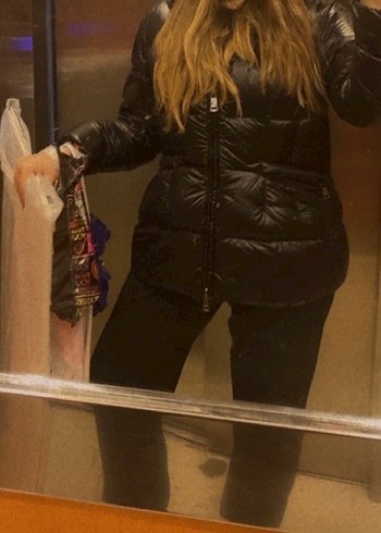 LUFİAN KAZ TÜYÜ | Kürk Detaylı Siyah Kadın Kışlık Mont - Görsel 3