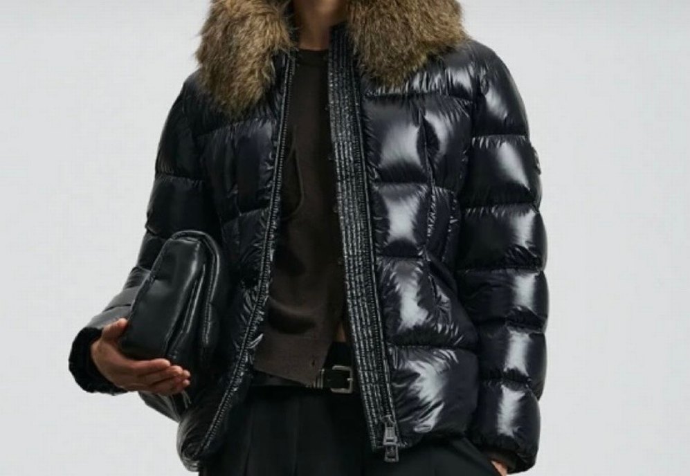 LUFİAN KAZ TÜYÜ | Kürk Detaylı Siyah Kadın Kışlık Mont - Görsel 2