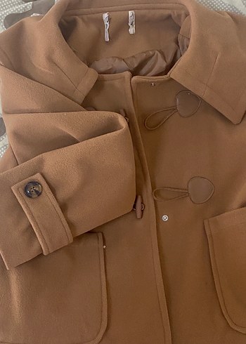 Bej Midi Düğmeli Hamile Kabanı - Görsel 3