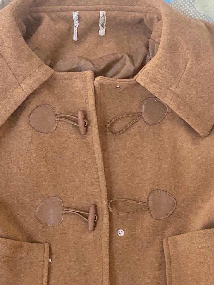 Bej Midi Düğmeli Hamile Kabanı - Görsel 2