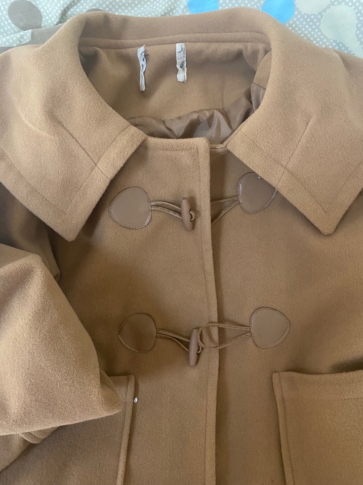 Bej Midi Düğmeli Hamile Kabanı - Görsel 4