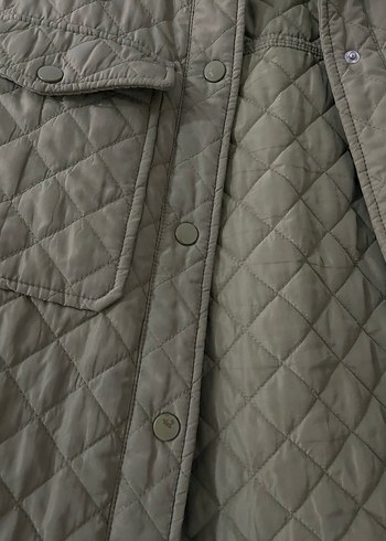 Bershka Çıtçıt kapama Haki kapitone Kadın Ceket
