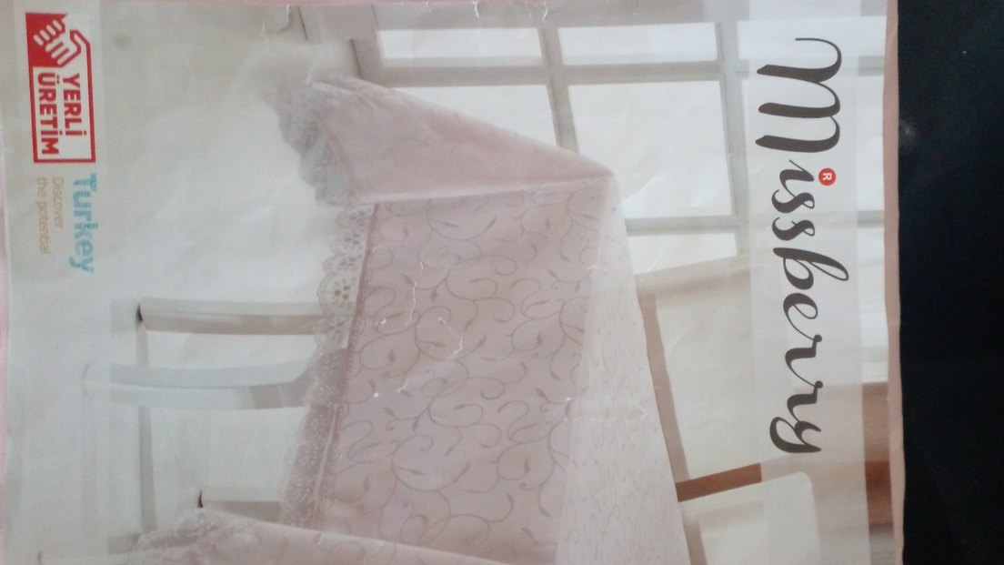 dertsiz masa örtusu kenari dantel - Görsel 2