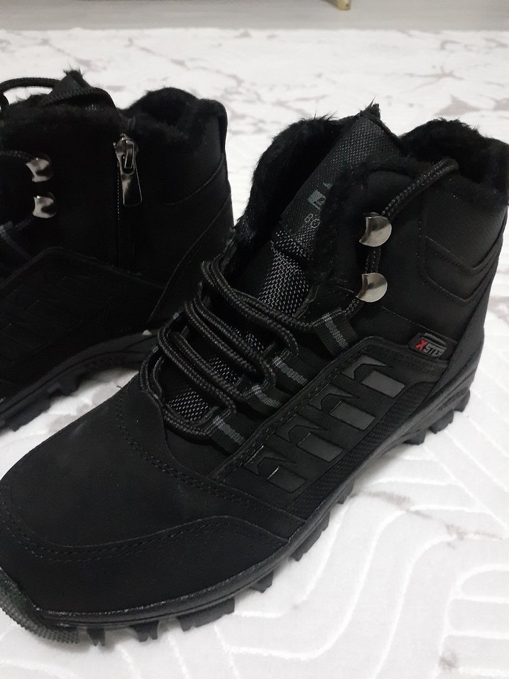 Siyah Kürklü Kamuflaj Desenli Erkek Bot - Görsel 3