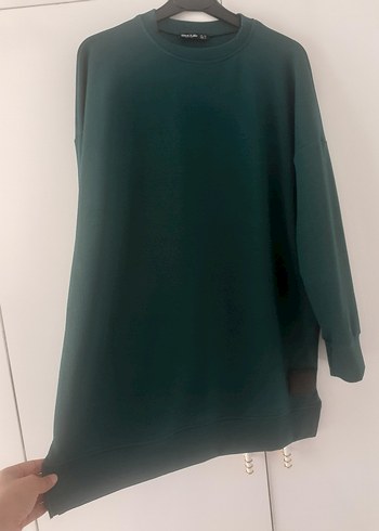 36 Beden yeşil Renk Kadın Yeşil Uzun Kollu Salaş Sweatshirt