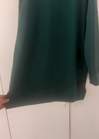 36 Beden Kadın Yeşil Uzun Kollu Salaş Sweatshirt