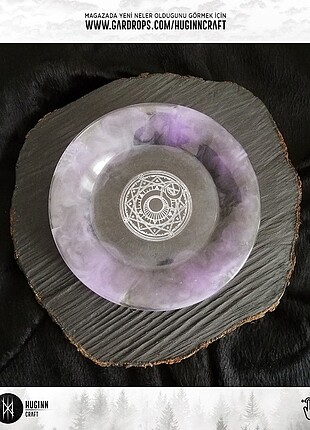 Mistik holo desenli mum tabağı