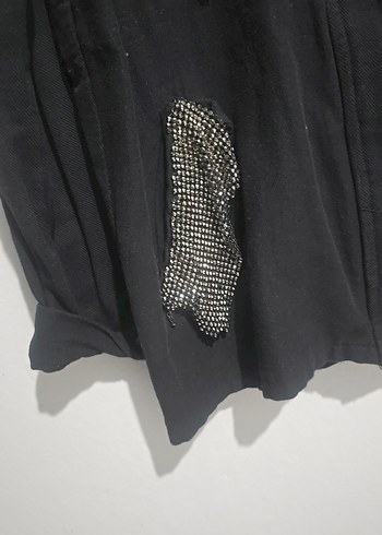 Düğmeli Siyah Denim Kadın Ceket - Görsel 4