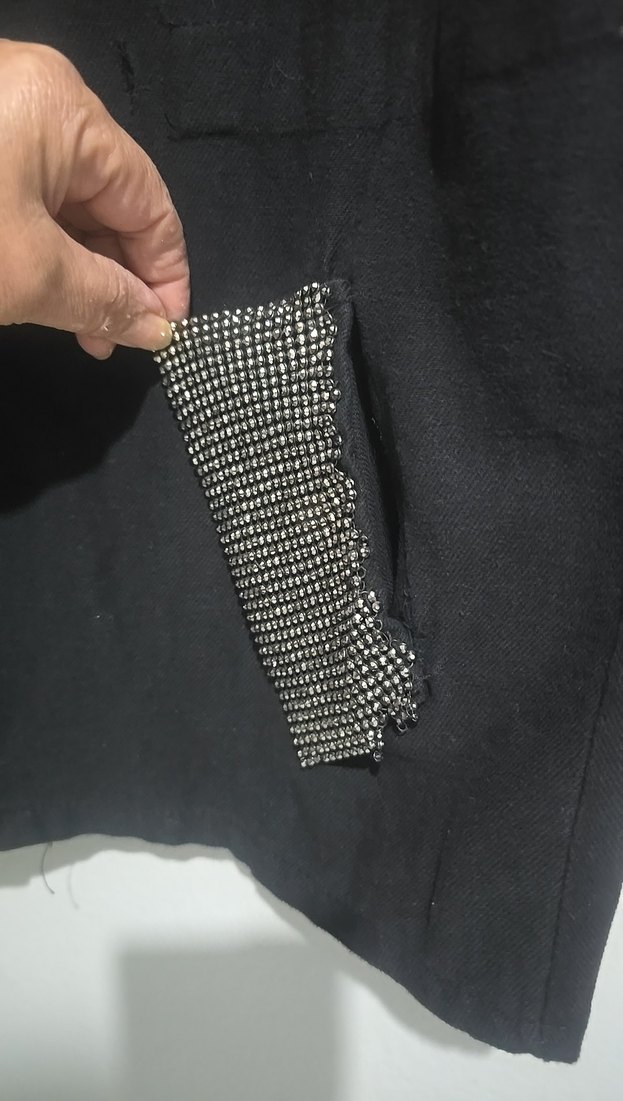 Düğmeli Siyah Denim Kadın Ceket - Görsel 5