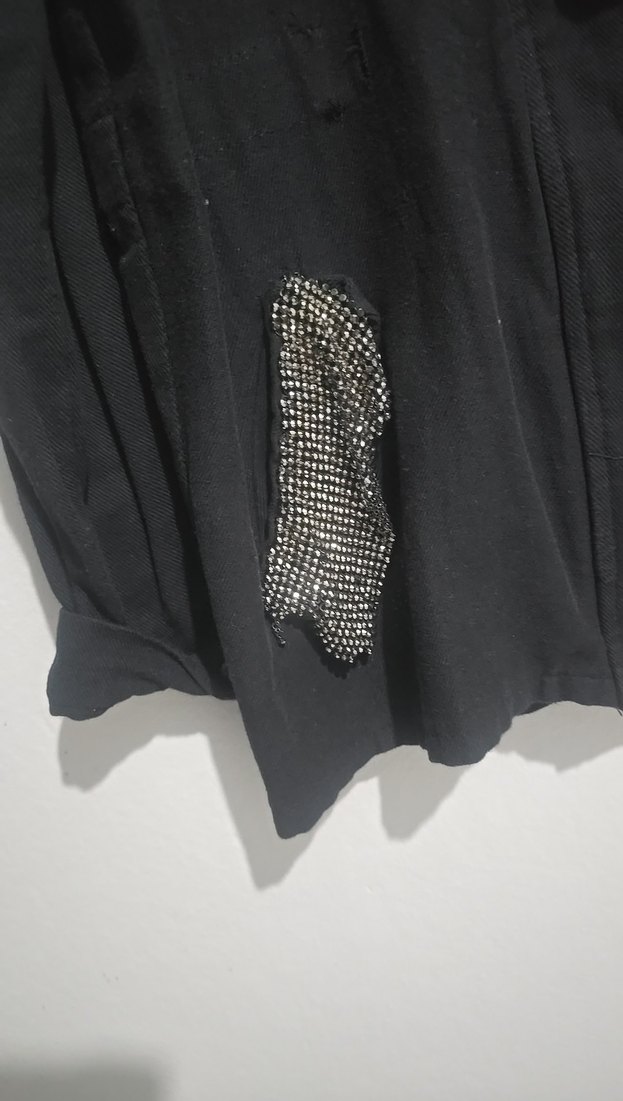 Düğmeli Siyah Denim Kadın Ceket - Görsel 4