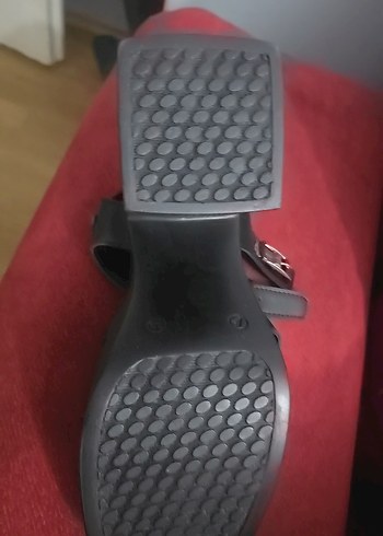 Siyah Platform Topuklu Gotik Kadın Sandalet - Görsel 3