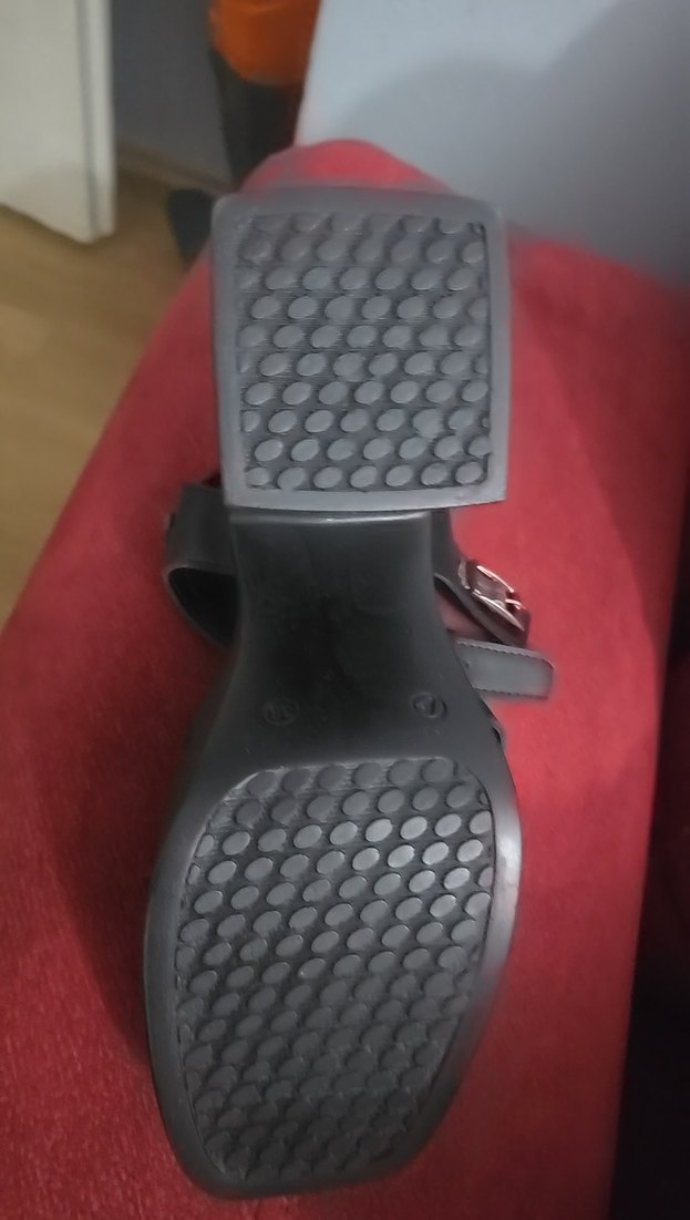 Siyah Platform Topuklu Gotik Kadın Sandalet - Görsel 3