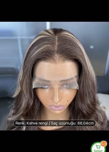 Kahverengi Uzun ombre Sentetik Peruk - Görsel 4