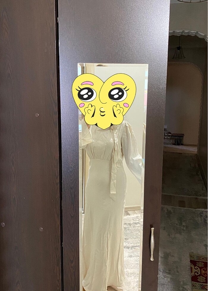 ETİKETLİ NİKAH ELBİSESİ TAKIM ( elbise, kürk, eşarp) - Görsel 2