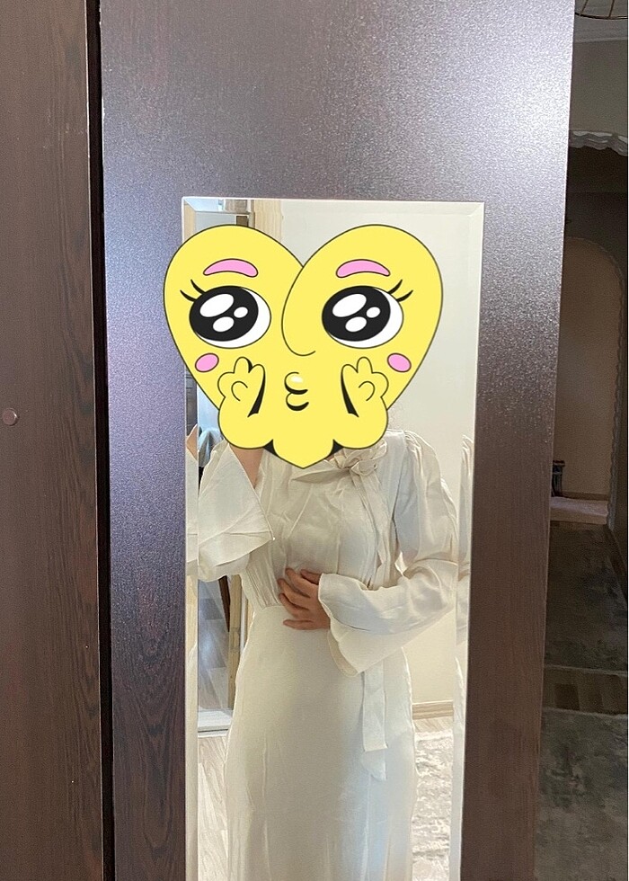 ETİKETLİ NİKAH ELBİSESİ TAKIM ( elbise, kürk, eşarp) - Görsel 4