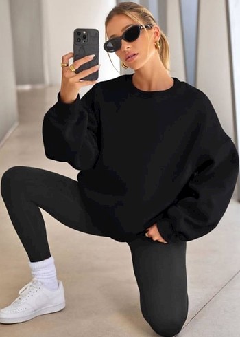 Siyah 3 İplik Sweat