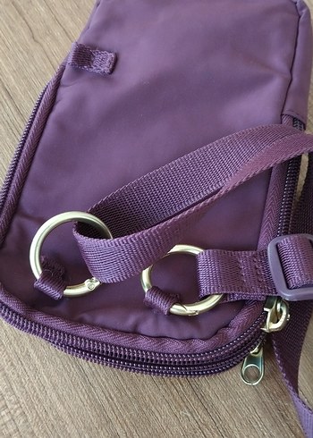 Bordo Kadın Fermuarlı Çapraz Çanta - Görsel 5