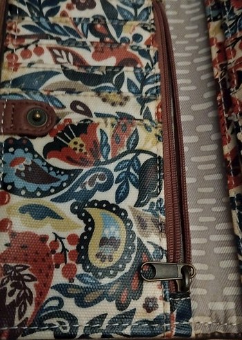 Çiçek Desenli Fermuarlı Bohem Kadın Cüzdanı - Görsel 5