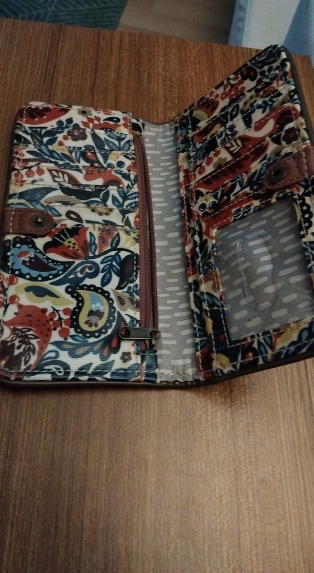 Çiçek Desenli Fermuarlı Bohem Kadın Cüzdanı - Görsel 3