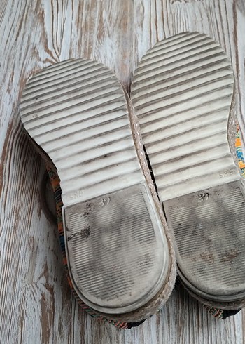 Kemal Tanca Renkli Örgü Bohem Dolgu Topuklu Espadril - Görsel 8