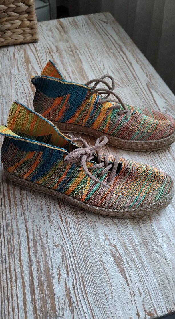 Kemal Tanca Renkli Örgü Bohem Dolgu Topuklu Espadril - Görsel 2