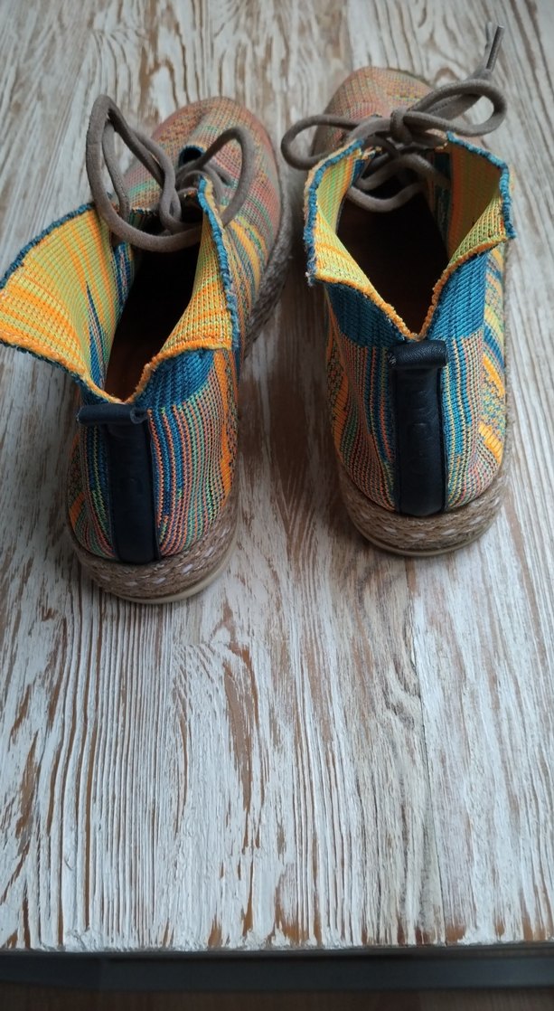 Kemal Tanca Renkli Örgü Bohem Dolgu Topuklu Espadril - Görsel 5