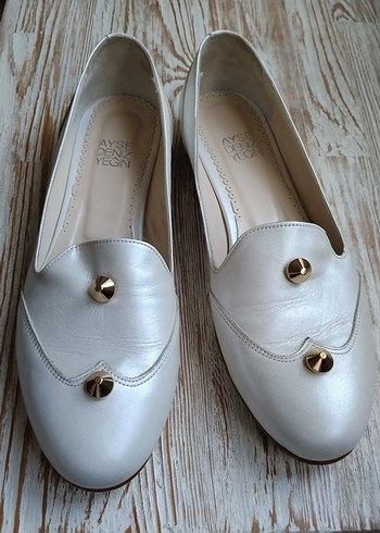 Özel tasarım Bej  Deri Kadın Loafer - Görsel 7