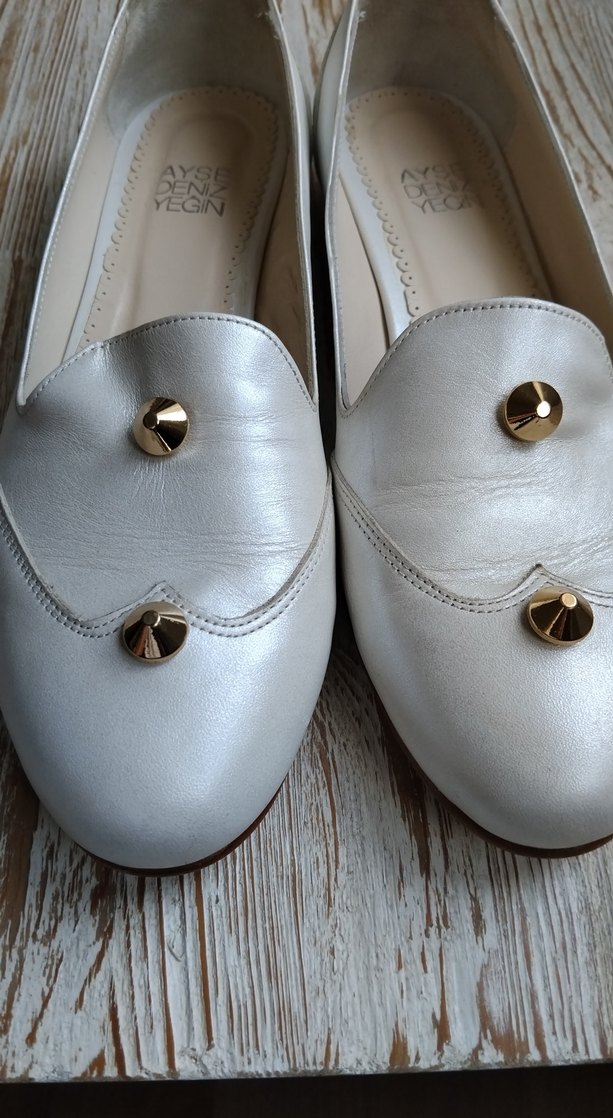 Özel tasarım Bej  Deri Kadın Loafer - Görsel 4