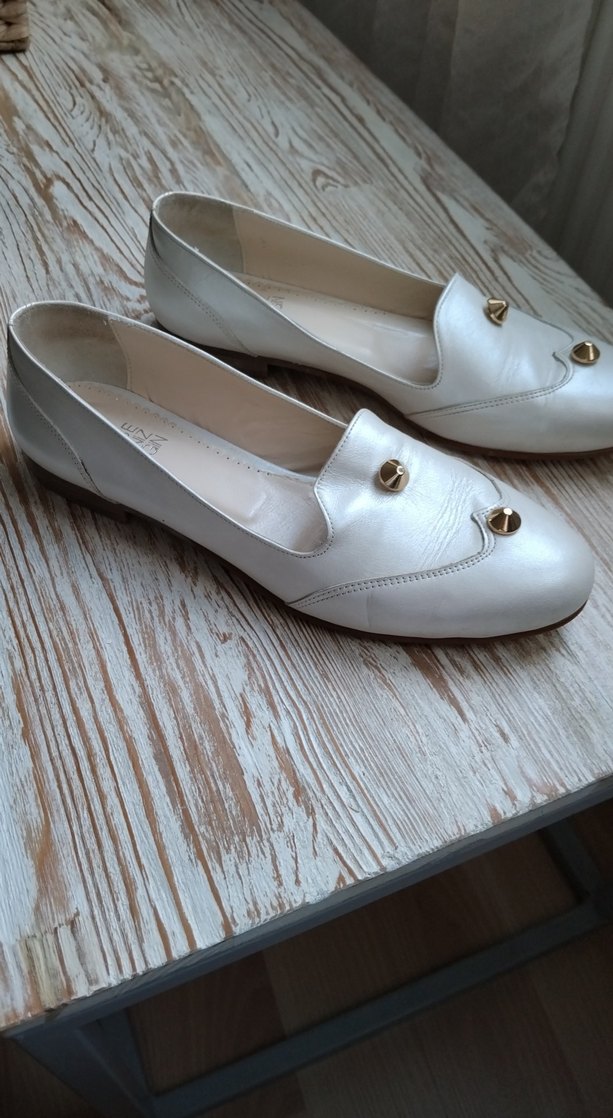 Özel tasarım Bej  Deri Kadın Loafer - Görsel 2