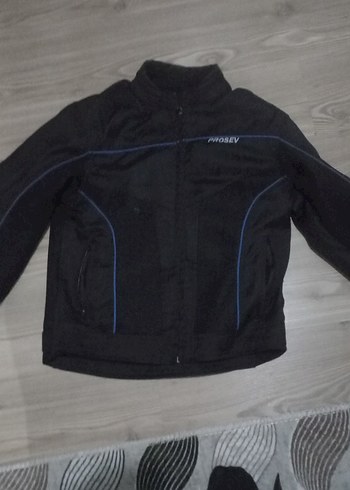 Standart Beden Beden Erkek Çocuk Siyah Fermuarlı Biker Ceket