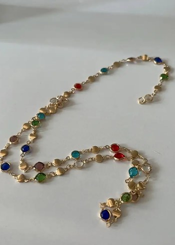 Accessorize Renkli Taşlı Zincir Detaylı Kolye Y kolye