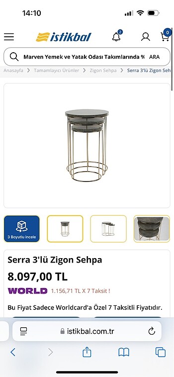 İstikbal serra zigon sehpa