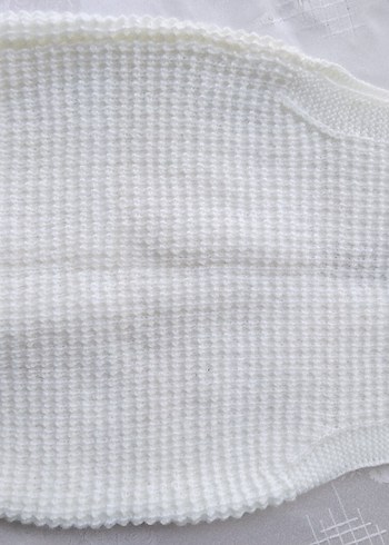 El Örgüsü Çocuk Beyaz Örgü Süveter - Görsel 4